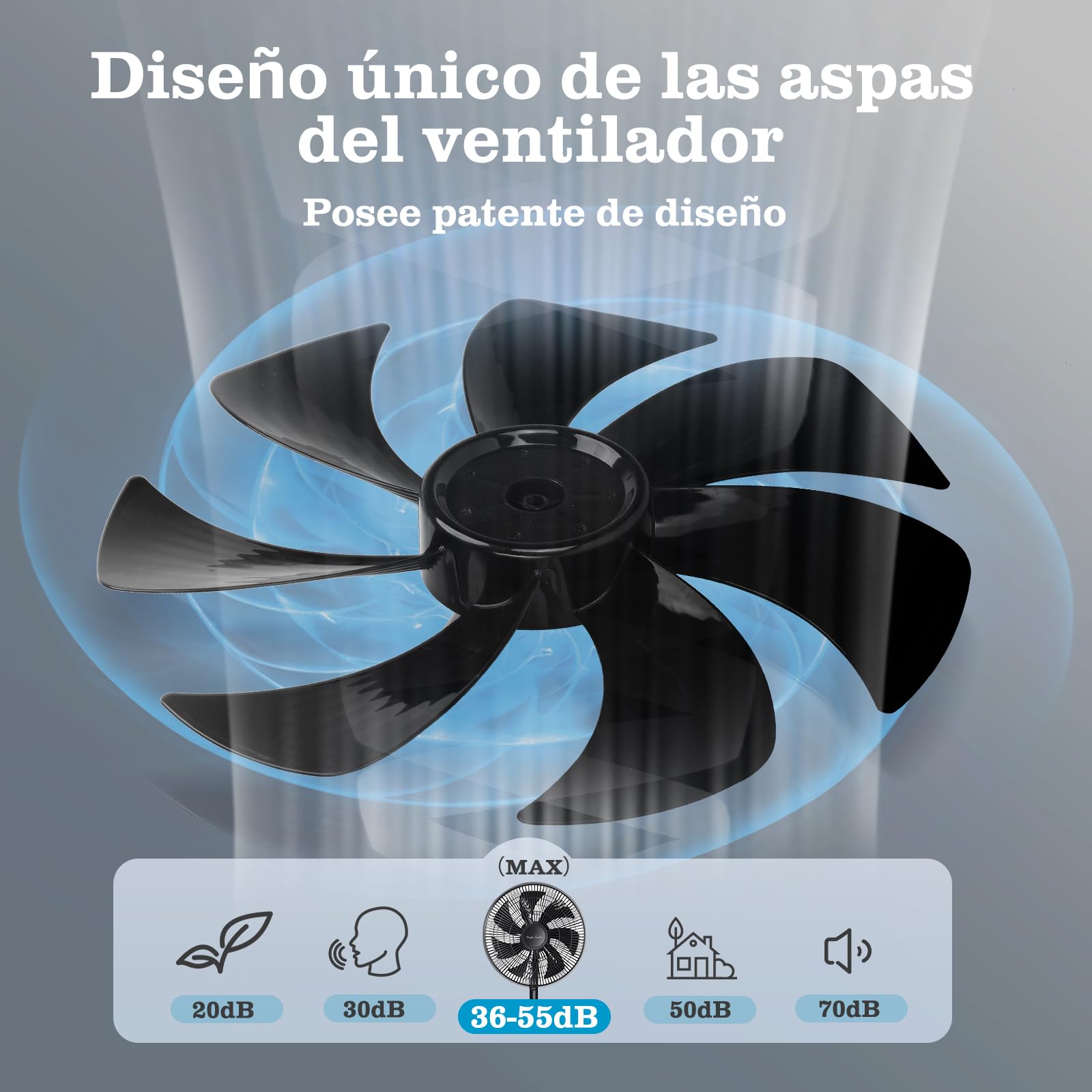 Taylor Swoden Eurus - Ventilador de pie y de mesa digital 2 en 1 con 7 aspas, 45W, temporizador 9h, mando a distancia, altura ajustable de 68 a 110 cm, 3 velocidades y 3 modos, oscilación de 90°