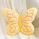PEACH CAT Butterfly Pillow Decorative Butterfly Shaped Throw Pillows 16" x 12" Soft Plush Cushion Decor for Bedroom Living Room Couch Sofa Yellow