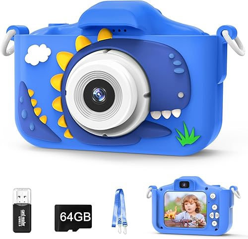 Cámara para niños de 3 a 8 años para niñas y niños, cámara de 48MP con doble lente 1080P para niños pequeños, videocámara digital para niños con