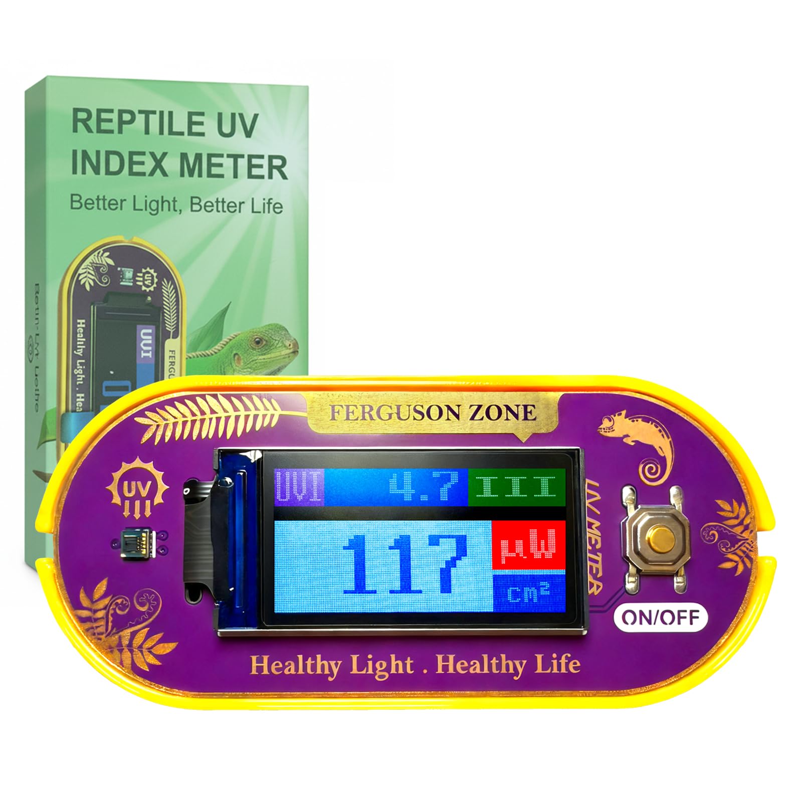 Reptile UVB UVA Light Meter for Bearded Dragon Tank Accessories, Portable Light Meter & Radiation Detector for Reptiles, Test Light and Sunlight Wavelength Meter with CR2032 Battery-image-30