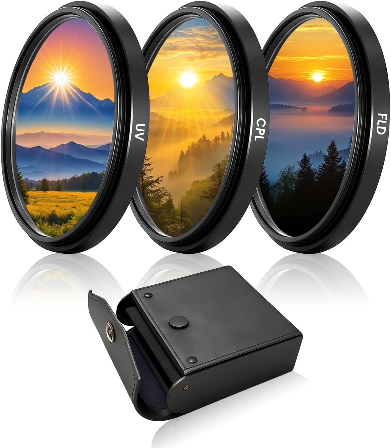 67mm UV/CPL/FLD Lens Filter Kit with Portable Travel Storage Case, 3 Pcs Multi-Coated HD Optical Glass Camera Filter Set with Ultra Slim Aluminum Alloy Frame for Camera Lens Accessories