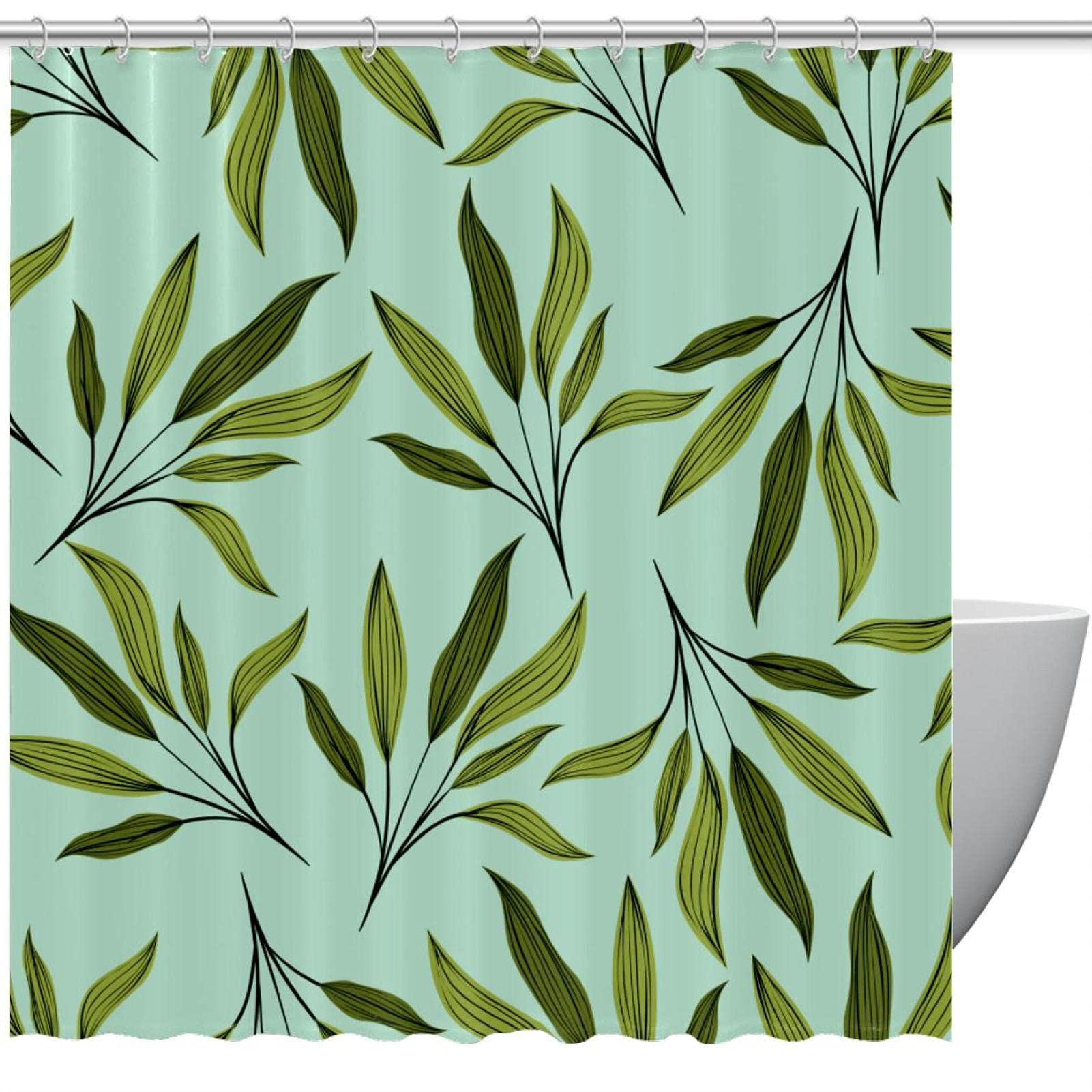 Rideaux de douche anti-odeur Green Leafs : fini les odeurs de plastique en salle de bain