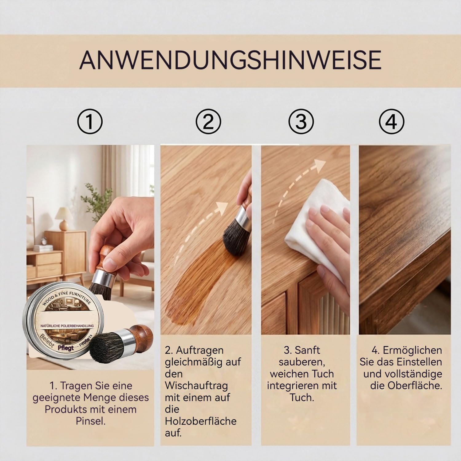 Leder Reparaturbalsam für Auto & Möbel – Lederpflege Creme für Sitze, Sofa, Taschen & Schuhe