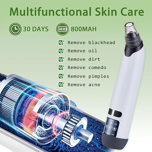 Miniatura 6 de Aspirador removedor de puntos negros, removedor de cabeza negra para cara, herramienta extractora de puntos negros con 3 niveles de succión