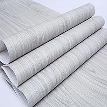 Wallpaper Waterproof&oilproof Kitchen Tiles Heat Resistant self Adhesive PVC Flooring Sheets Wall Stickers for Floor Kitchen,Wall,Bedroom, Living Room Wallpaper roll(60x200cm)(Silver Wooden)