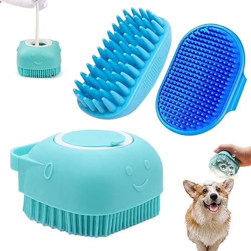 Cepillo de baño para perros, cepillo de baño para mascotas, limpiador de jabón para perros y gatos de pelo corto y largo