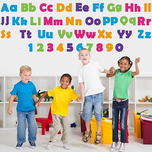 Miniatura 7 de Paquete combinado de 260 letras para tablón de anuncios para el aula de 4 pulgadas, letras coloridas para tablón de anuncios, colores arcoíris,