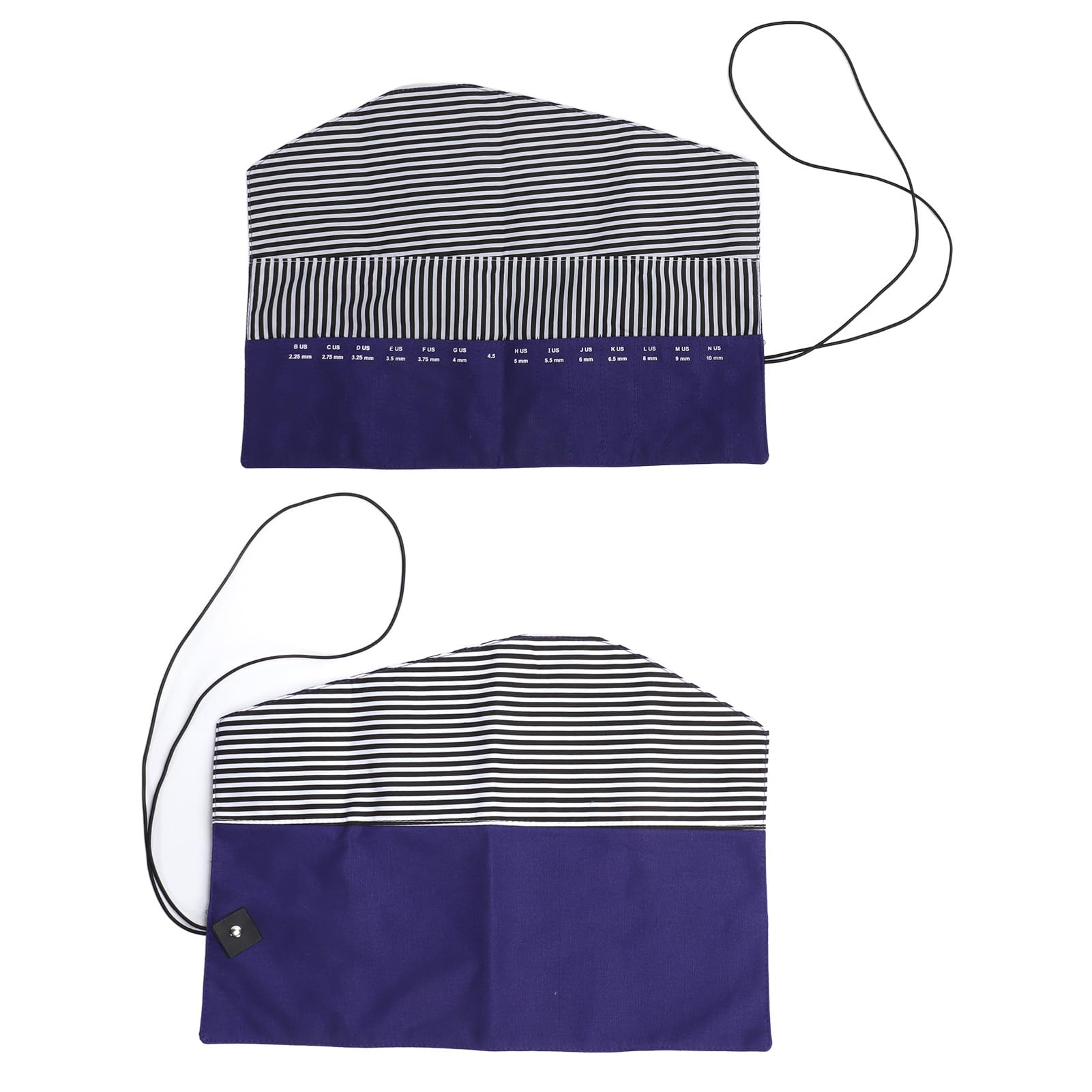 2PCS Crochet Hook Case, Foldable Crochet Storage Bag Knitting Needles Rolling Organizer Oxford Cloth Sewing Needle Bag with Zippered Pocket (Purple)