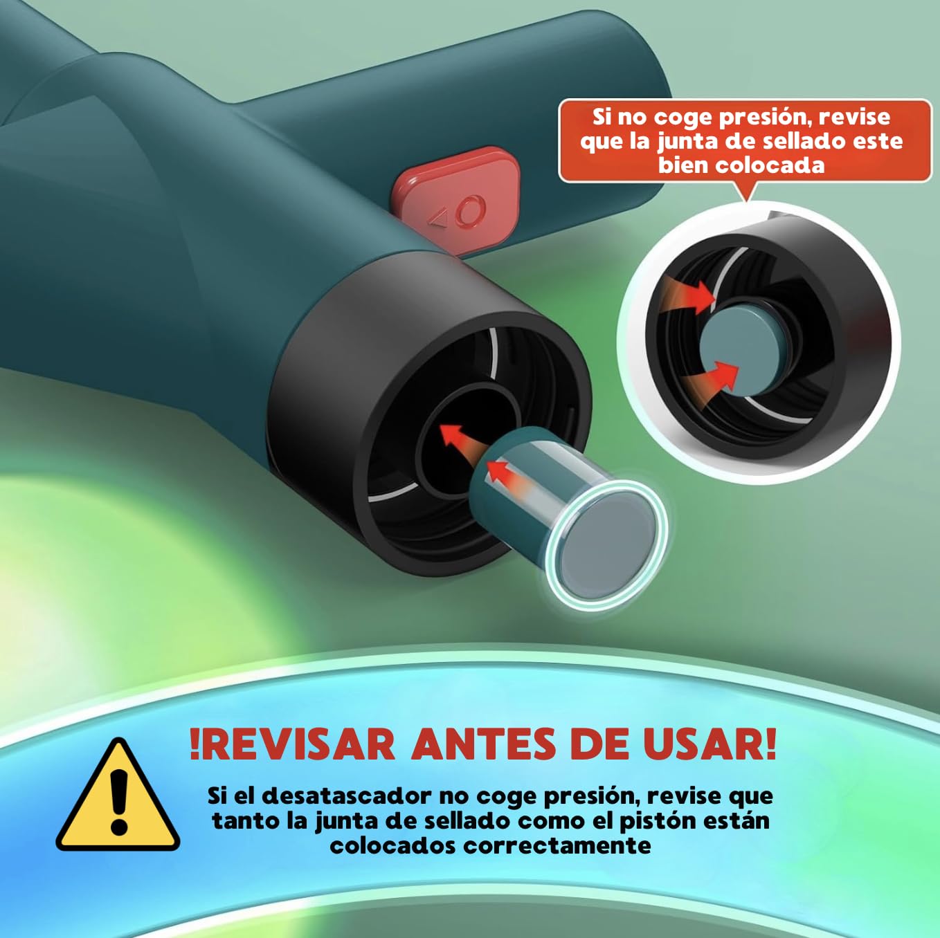 HayaHome - Desatascador Tuberías WC Desatascador Profesional con Aire Comprimido para Desagües e Inodoro Desatascador Inflable de alta presión para Inodoro Lavabo Bañera Tubería Plato Ducha Fregadero