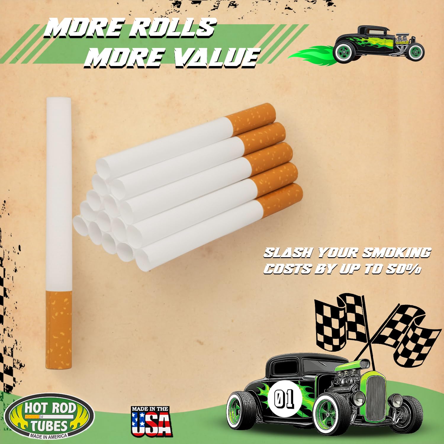 hot rod cigarette tubes for sale Amazon.com: HotRod Cigarette Tubes King Size Menthol – 1000 Count 200 Tubes  x 5 Boxes – Tubes with 20mm Double Filter – Smooth Draw, No Aftertaste –  USA Made – Fits Most Injector Machines : Health & Household