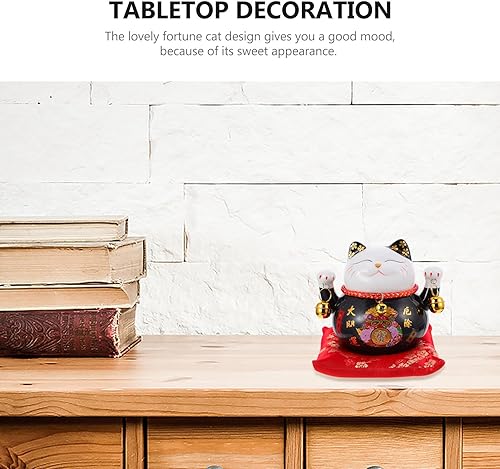 Miniatura 8 de Garneck Banco de dinero de gato de la suerte, Feng Shui, Maneki, banco de monedas de gato de la suerte, alcancía de cerámica para cambiar dinero,