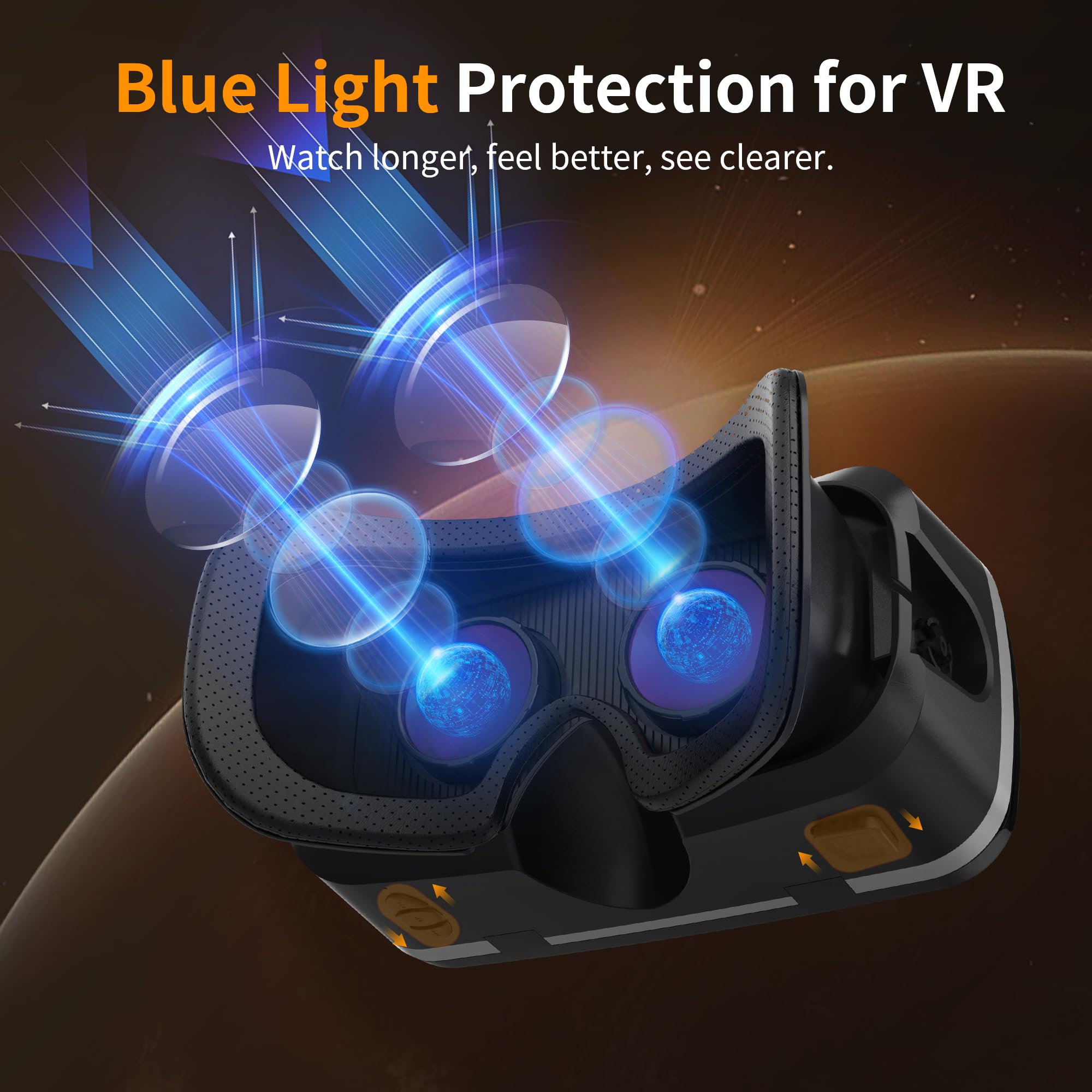 その他 VR XWP VR Glasses Headset with Headphones, 3D Virtual Reality Glasses