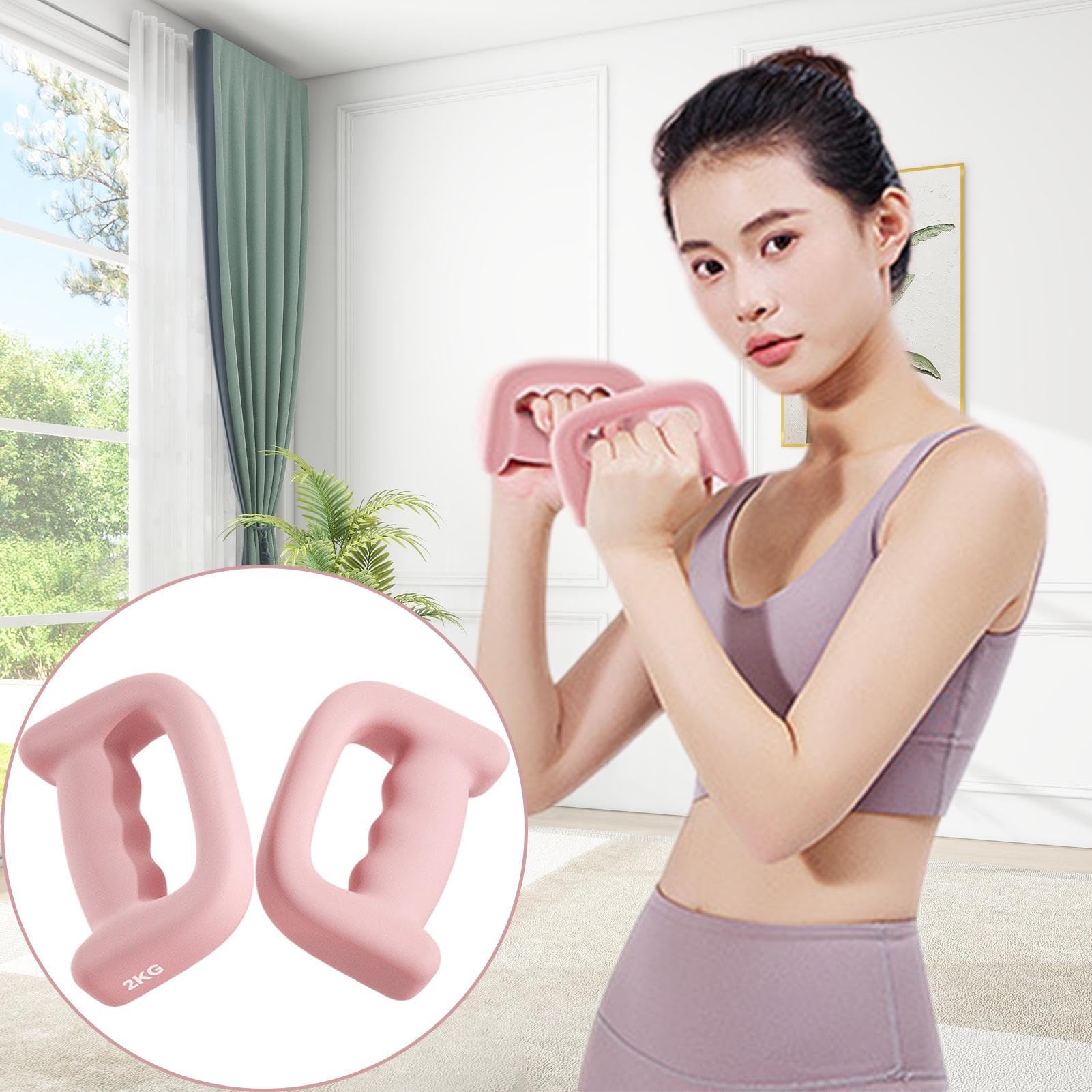 Set di manubri per uomini, 2 manubri con impugnatura a D, accessori fitness per uomini, donne, anziani, principianti, casa, pilates, passeggiate all'aperto