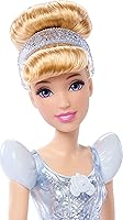 Vista 5 de Mattel Muñeca de Cenicienta de la princesa de Disney en moda brillante con falda extraíble, diadema y zapatos, posable y coleccionable, inspirada