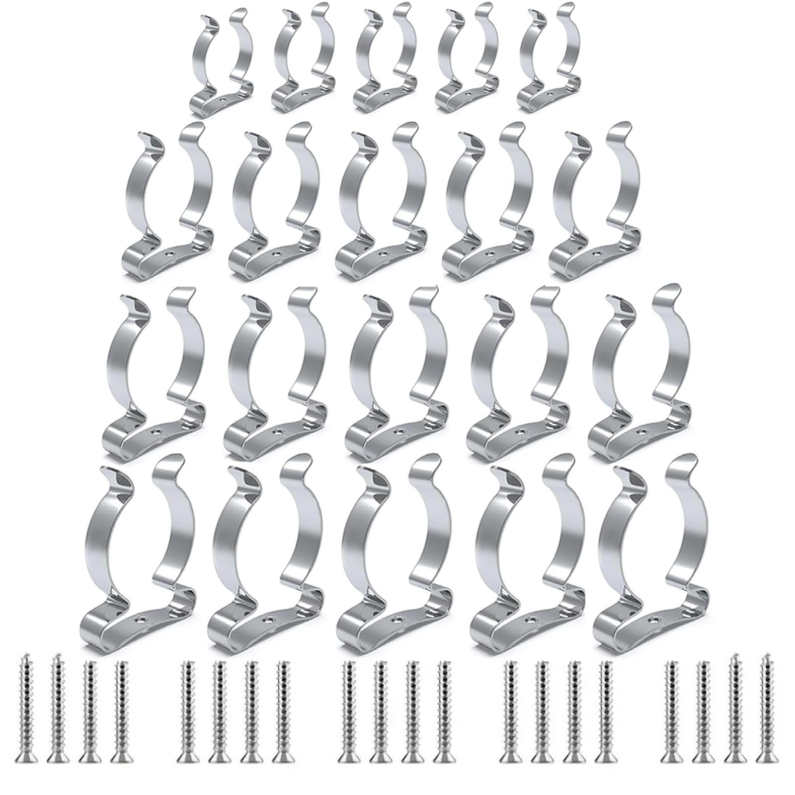 Gqunit Black 20Pcs Spring Terry Clips For Hanging Tools, Metal Tool Clips Storage, Assorted Various Size Wall Mounted Tool Holder Wall Clips,13/15/ 19/ 25Mm For Garages Sheds Yards Cupboards