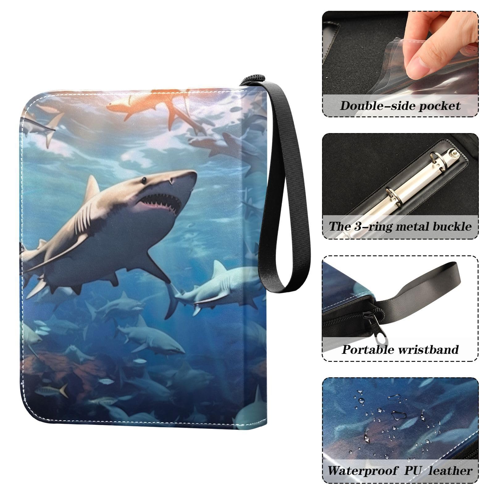 shark card sleeves Amazon.com: WELLDAY Sharks Card Binder, 400 Pockets Card Holder with 50  Sleeves, Sturdy Card Holder Folders for Game Cards & Sports Cards : Toys &  Games