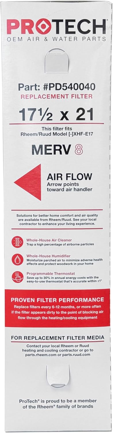 PROTECH PD540040 17-1/2" X 21" X 5" MERV8 Media Filter, Sold Each