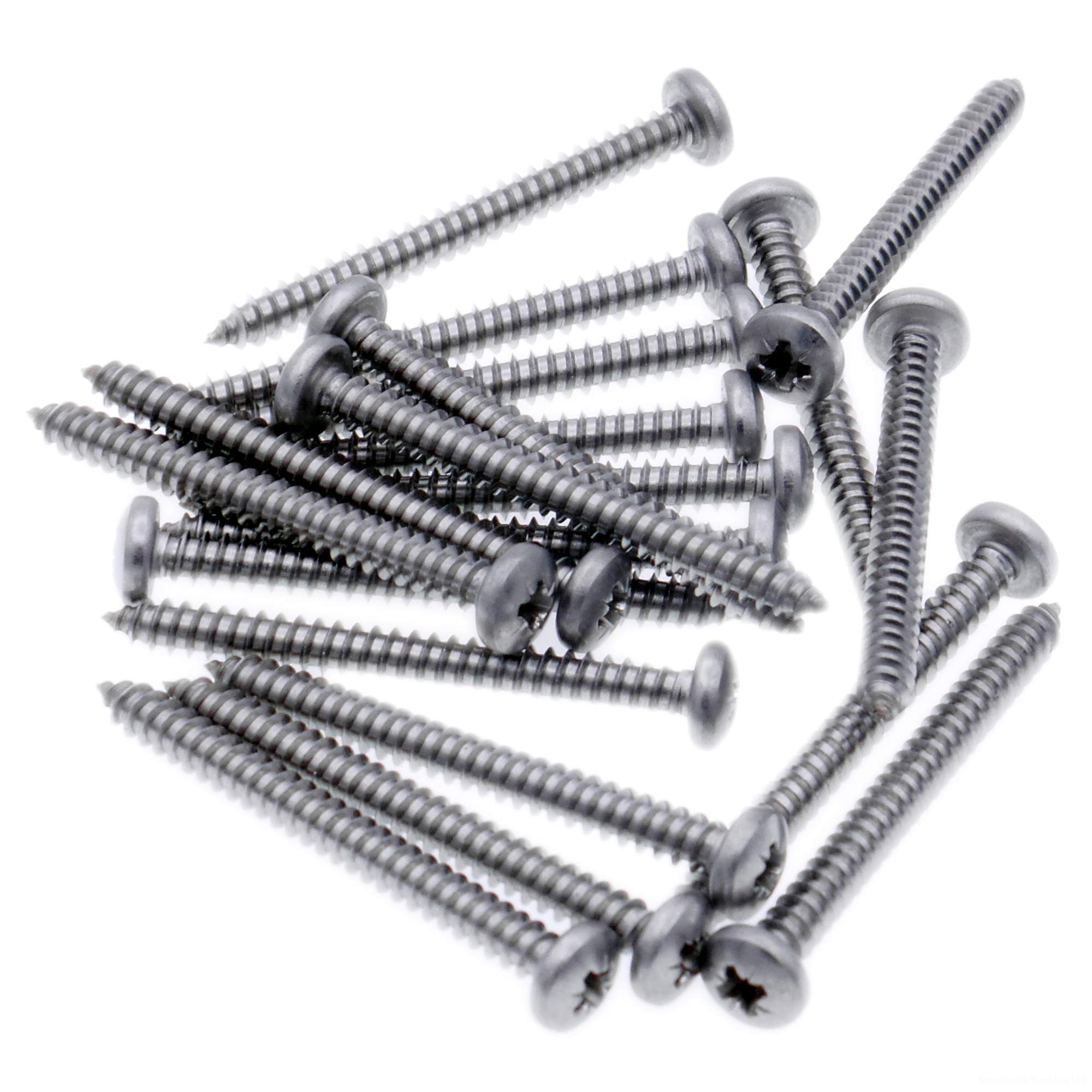 Singularity Supplies No.4 X 0.75 (2.9Mm X 19Mm) Pozi Pan Self-Tapping Screw - Stainless Steel (A2) (Pack Of 20)