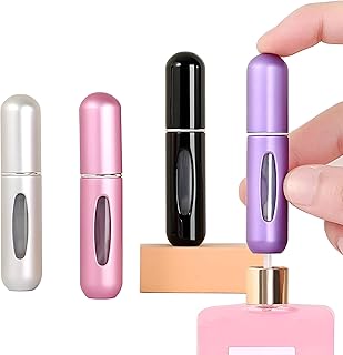 زجاجة رذاذ العطر - استكشف زجاجة رذاذ العطر المبتكرة التي تتيح لك إعادة تعبئة عطورك المفضلة بسهولة، مما يجعلها ملحقًا أساسيًا لأي محب للعطورعدد 4 قطع.