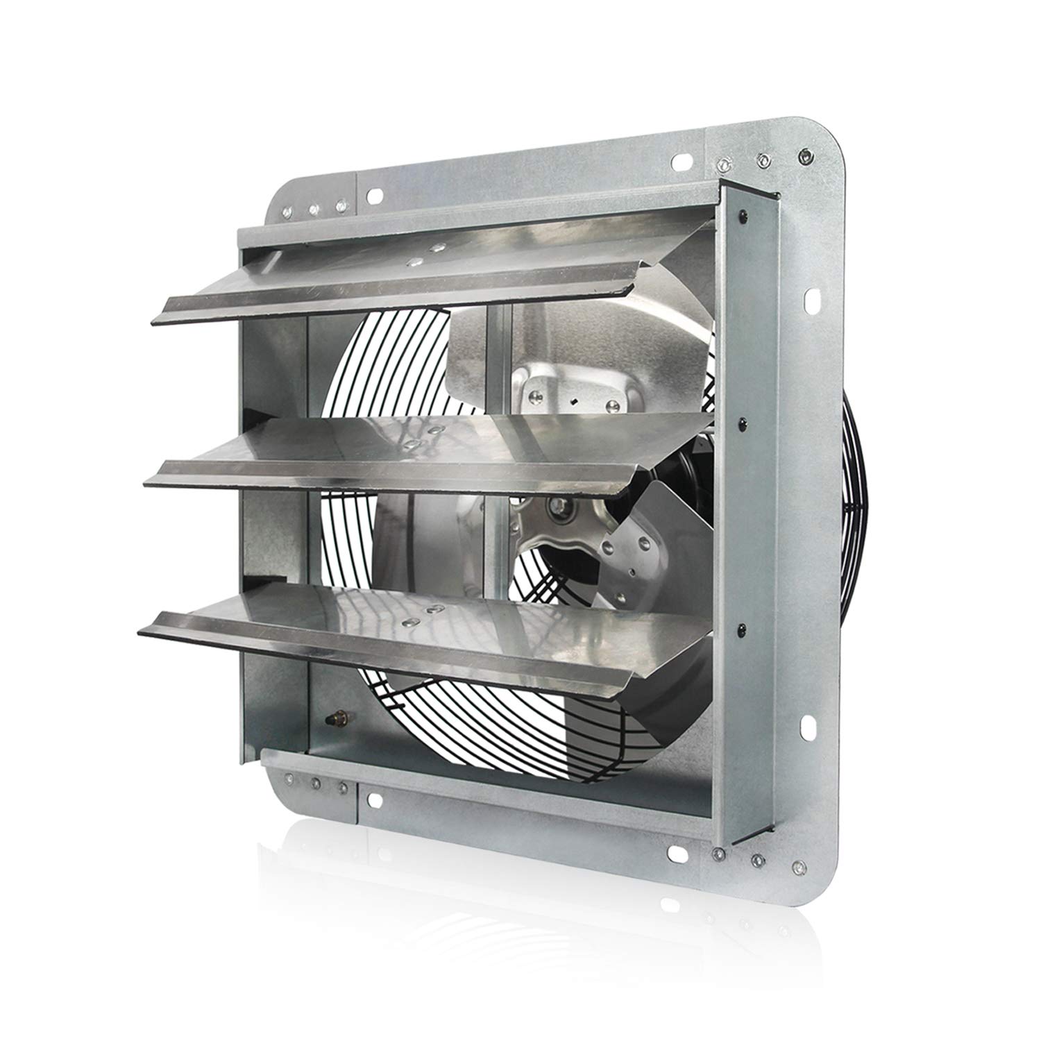 JPOWER 12 Inch Exhaust Fan Wall Mounted,Automatic Aluminum Shutter,Vent Fan High Speed 1800CFM For Garages And Shops,Greenhouse,Attic Ventilation,Upgraded Version