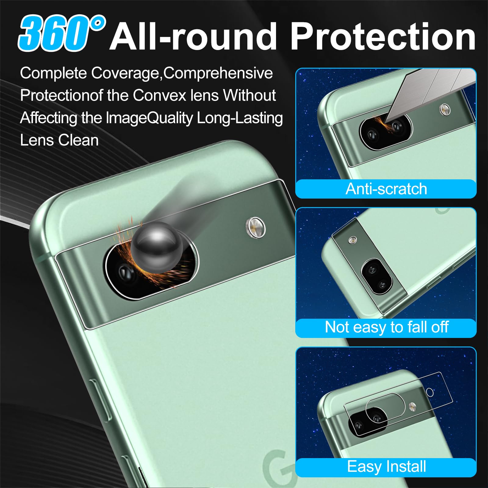 Lutree Vetro Temperato Per Google Pixel 9 Pro – 2 Privacy + 2 Fotocamera – 9H Anti-Graffio - 2