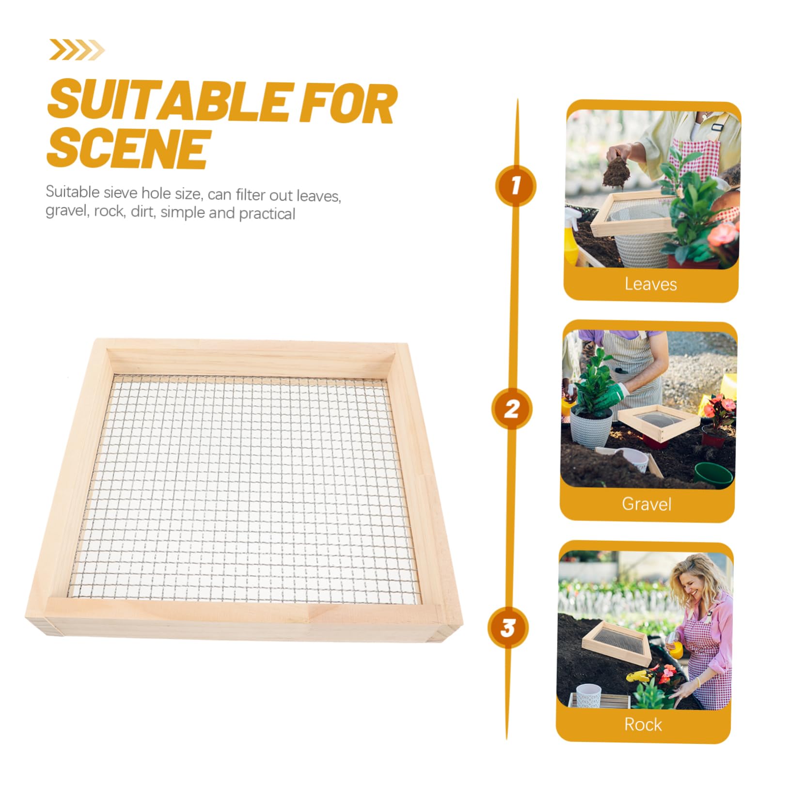 Toyvian Sieve pour Jardin Écran de Filtration Pratique pour Sol Graviers Outil de Jardinage Durable Multifonctionnel