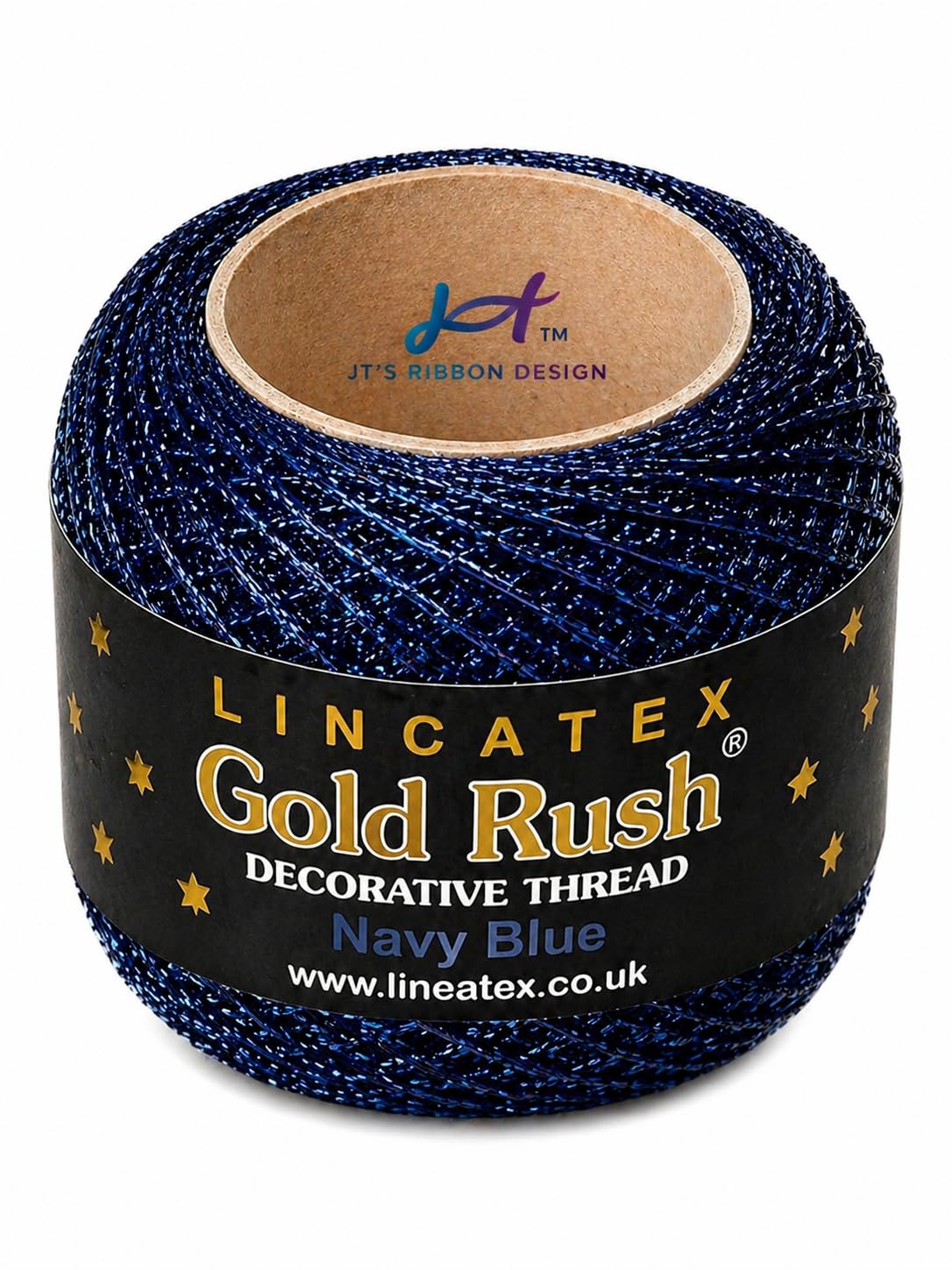 LINCATEX Gold Rush Metallic Decorative Thread 80 Metre Rolls 20 Colours (Navy Blue) — image 1