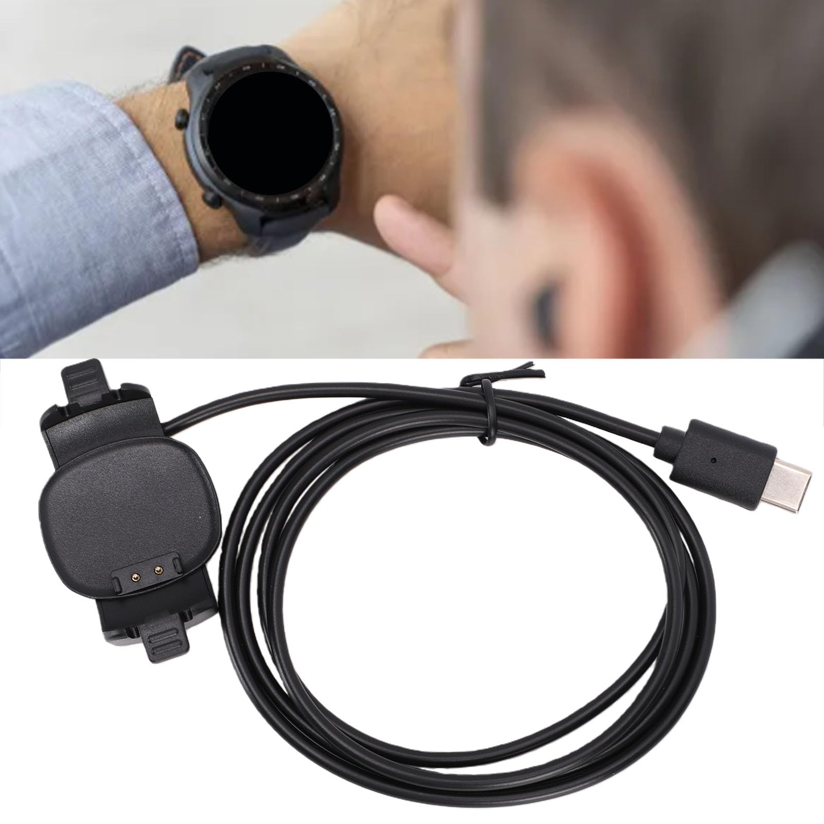 Cavo di Ricarica Sostitutivo Adatto per Magicbands Plus, Dock per Caricabatterie per Smartwatch con Interfaccia di Tipo C da 1 M con Protezioni Smart Chip (4PCS)