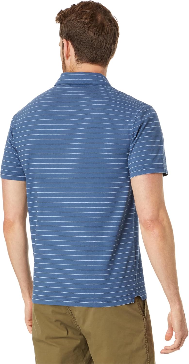 Vince Mens Garment Dye Fleck Stripe S/S Polo - Image 2