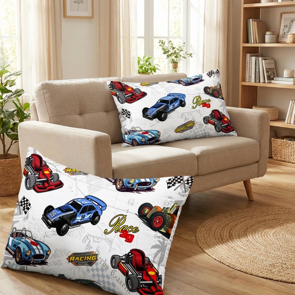 AILONEN Colorful Racing Car Comforter Set Full Size, Cool Sports Car Bedding Set for Kids Boys,Race Car Competition Bed in a Bag,Extreme Sports Duvet Set,1 Quilt 2 Pillowcases,3 Pcs