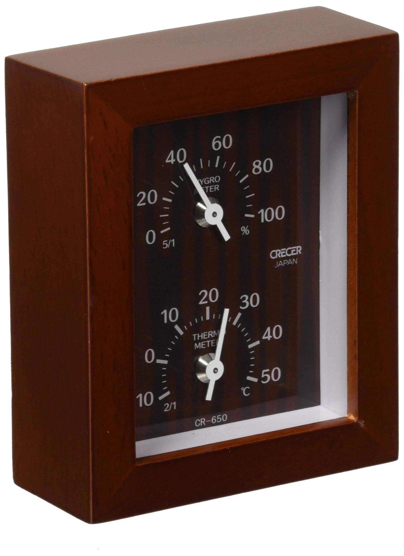 Termómetro Kureseru de madera natural y medidor de humedad CR-650C