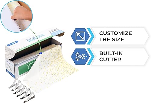 Miniatura 3 de Rollo desechable de plástico blanco de 54 pulgadas x 100 pies con 6 clips de mesa  Rollo de cubierta de mesa para mesas cuadradas, rectangulares,