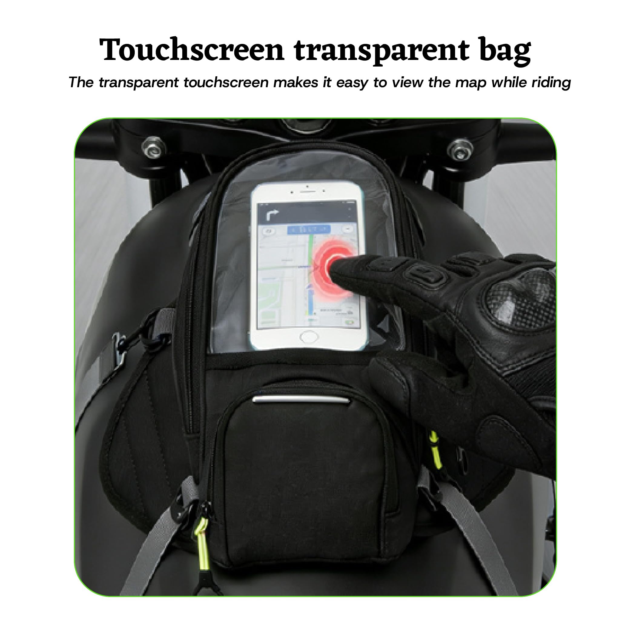 Borsa Serbatoio Moto Magnetica per Triumph Scrambler 1200 2019-2024, con Finestra Touchscreen, Impermeabile, per Uso Quotidiano e Viaggio