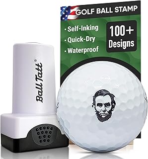 Golf Ball Stamp - Self-Inking Marker - Quick-Dry Permanent Marking Tool, No Leaks or Refills, Reusable & Waterproof Golfing Stamper - Ideal Gift for Golfers, Dads, Retirement (USA Patriot)