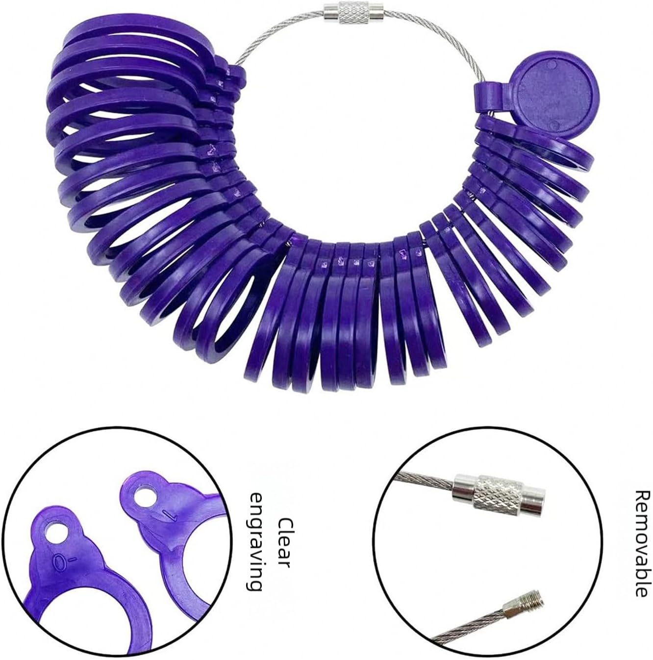 2. Retro-Style Finger Measurement Tool with 5 Colors, Portable Sizer for Travel Jewelry Accessories Plastic Rings Measurement Tool