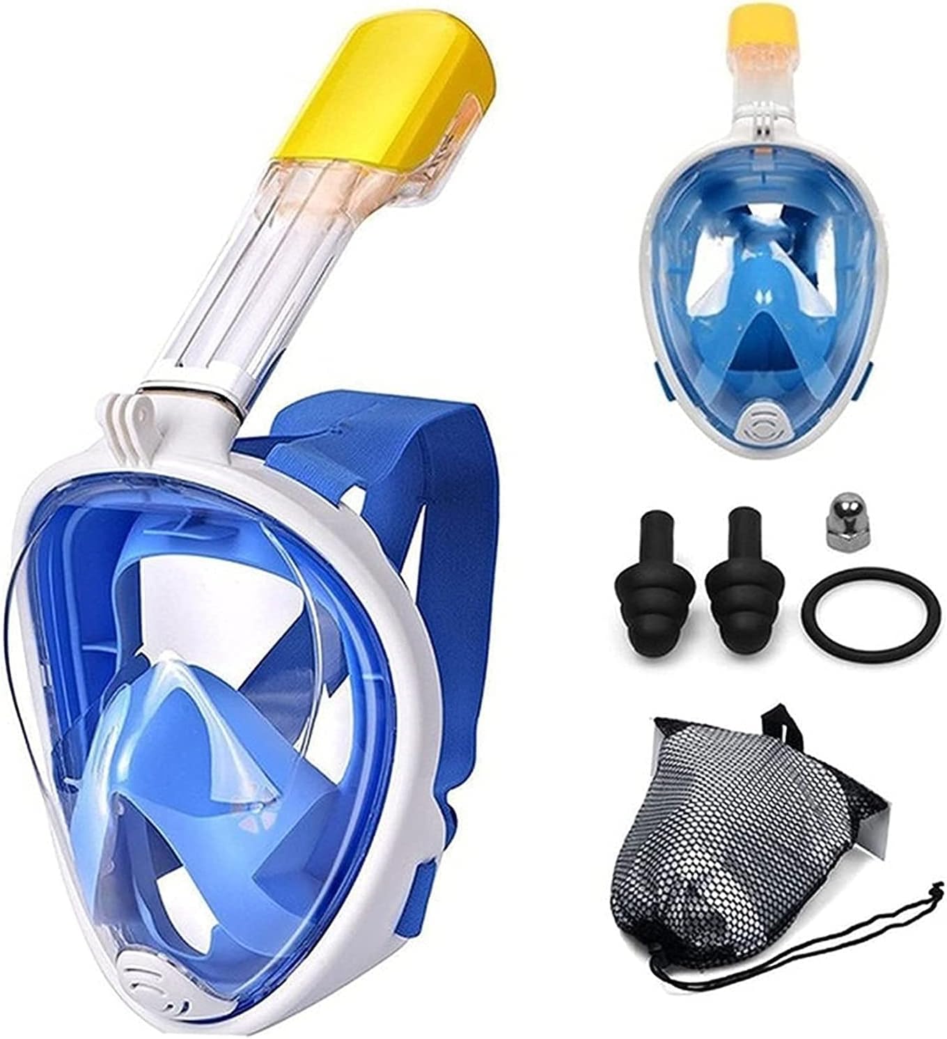 Snorkel Mask for Adult Kids Diving Mask Underwater Scuba Anti Fog Full Face Snorkeling Mask,180° Panoramic Ultra-Clear Wide View Snorkel Mask for Adult Kid