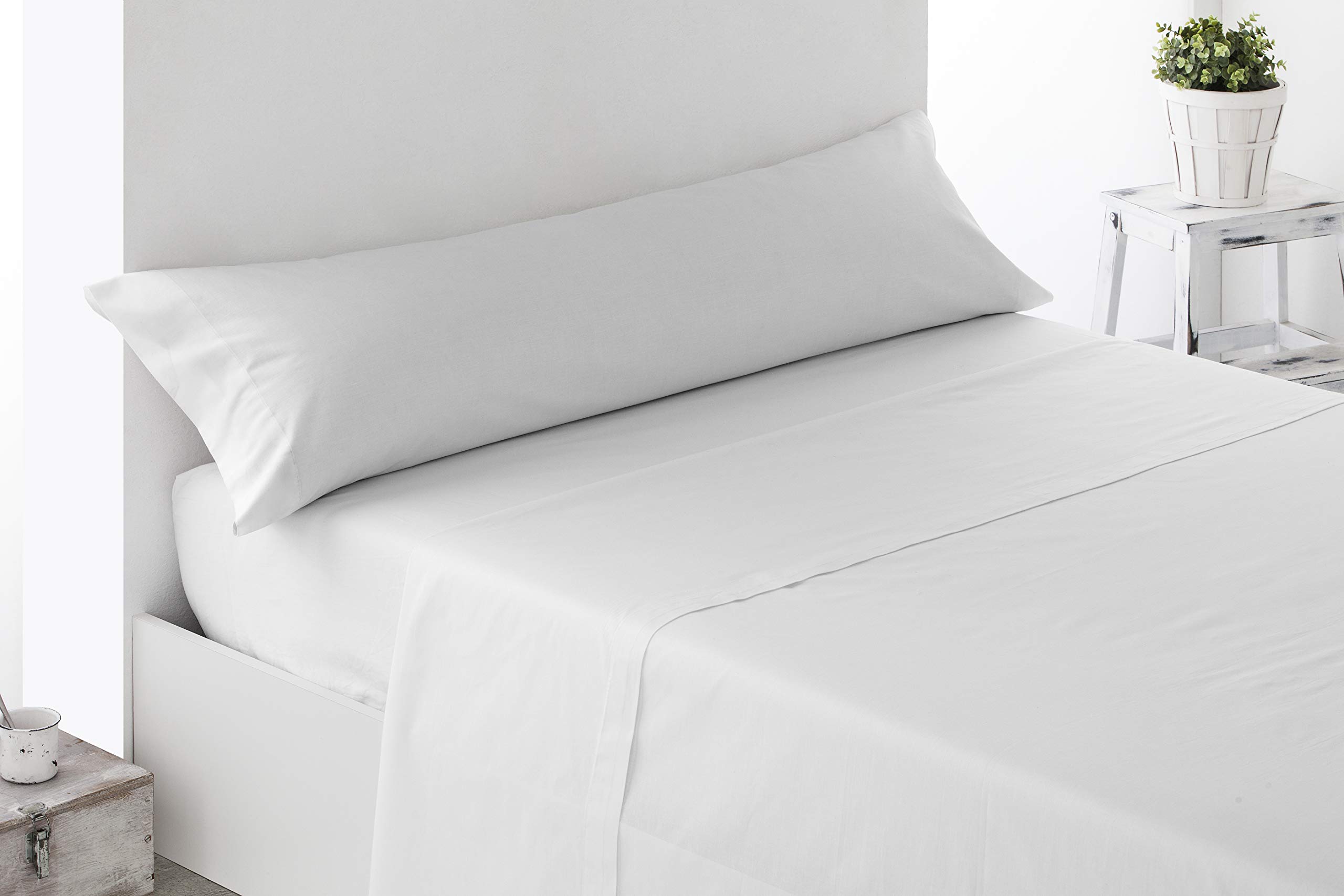 Miracle Home Soft and Comfortable Fitted Sheet 105cm 50% Polyester White, 105 cm