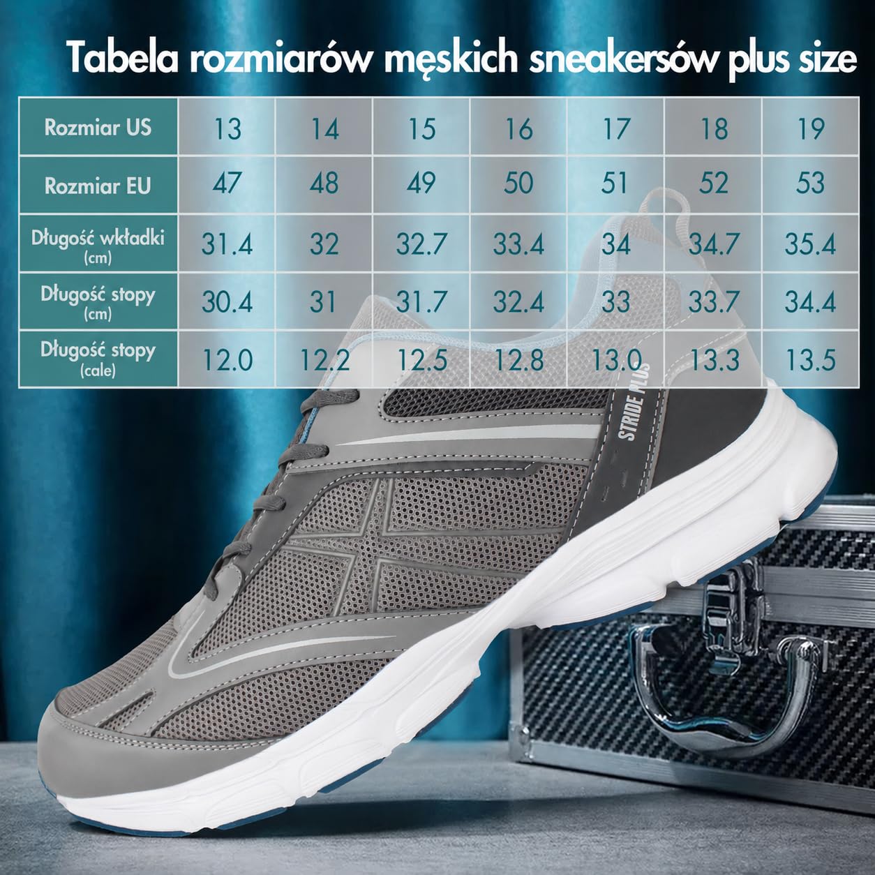 Męskie buty do chodzenia Hawkwell duże rozmiary 47-53 • Lekkie i wygodne buty sportowe codzienne