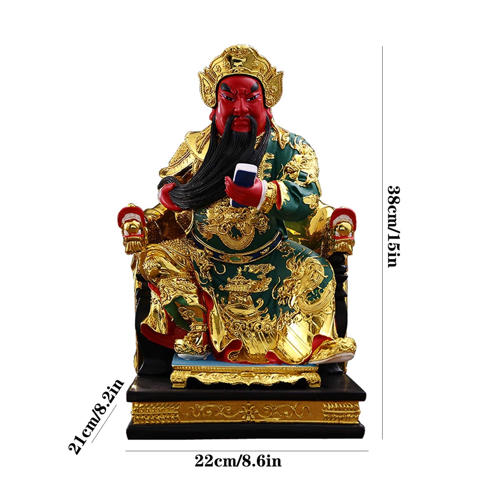 Statue di Buddha 15 pollici Guan Yu Buddha Statua Casa Fortunato Decorazioni Lettura libro Guan Yu Buddha Statua Home Office Decorazione da tavolo Decorazione da tavolo Buona Lucky Regali Lucky Decora