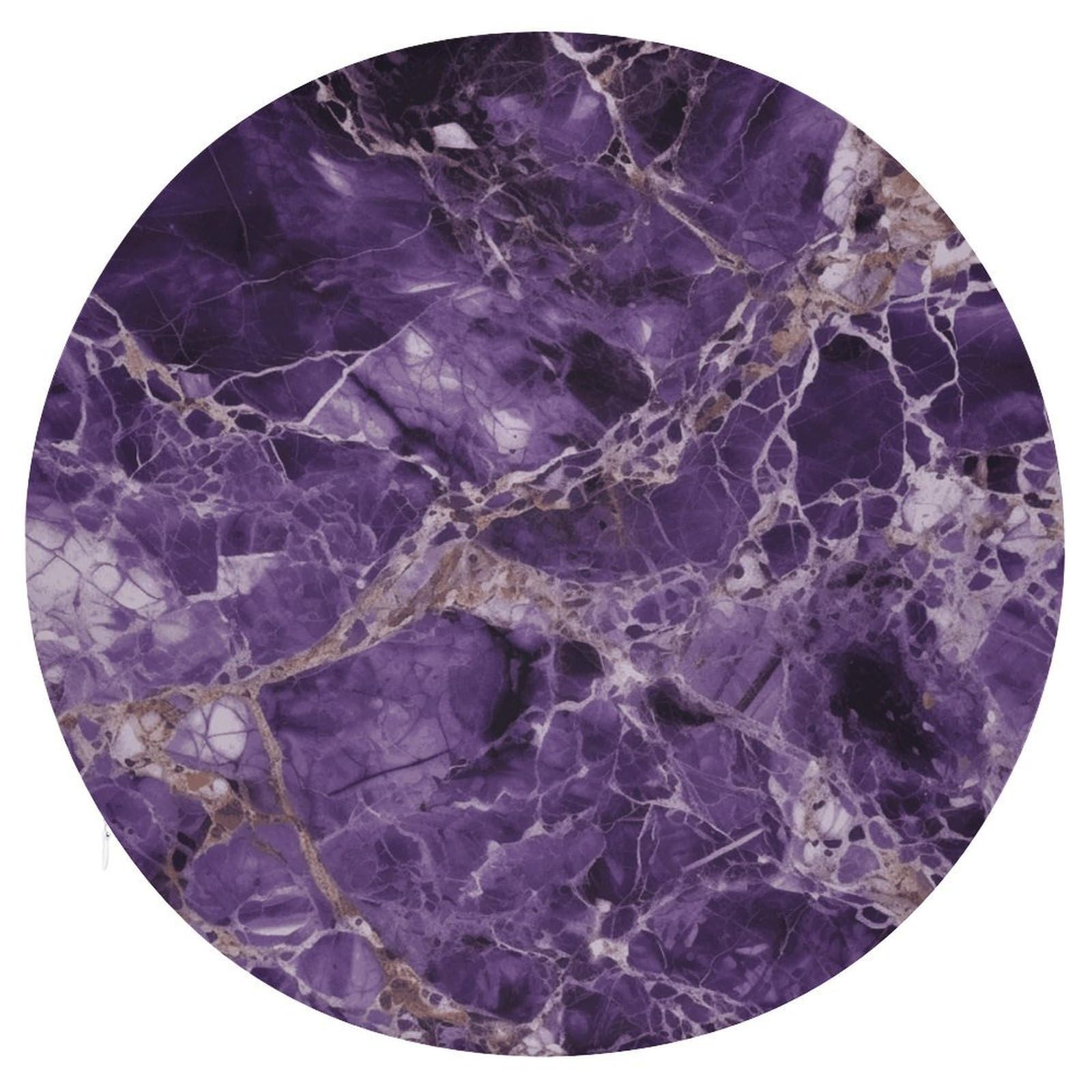 Wsoihfec Style Marble Purple Seat Cushion Round Chair Pad