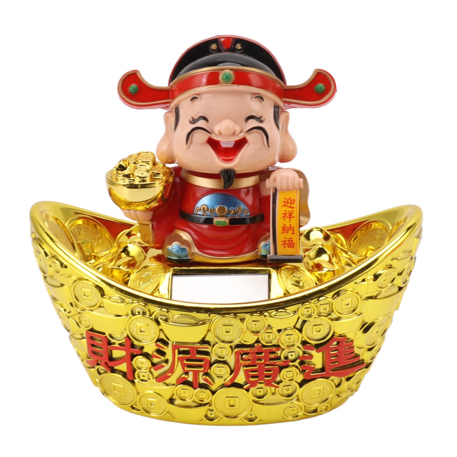 Horoper Solar Fortune Ornament, Fortune God Ornament,God of Wealth Decorates Solar Panels Nodding Wealth Automotive Home Decoration Wealth Statues(680 Model)