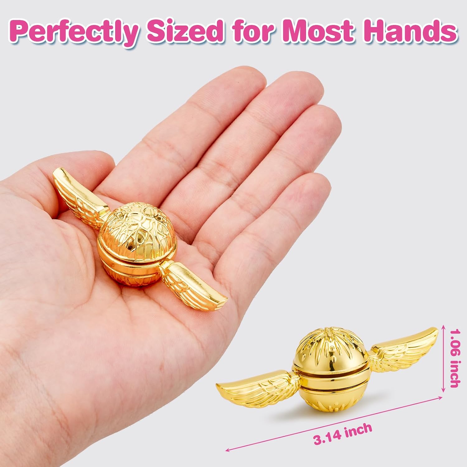 Golden Metal Fidget Spinner for Adults,Fidget Toys for Teens Boys Kids,Quiet Office Classroom Desk Figette Gadgets,Anxiety Stress Relief Sensory Autism Autistic ADHD Christmas Stocking Stuffers Gifts. - Image 4