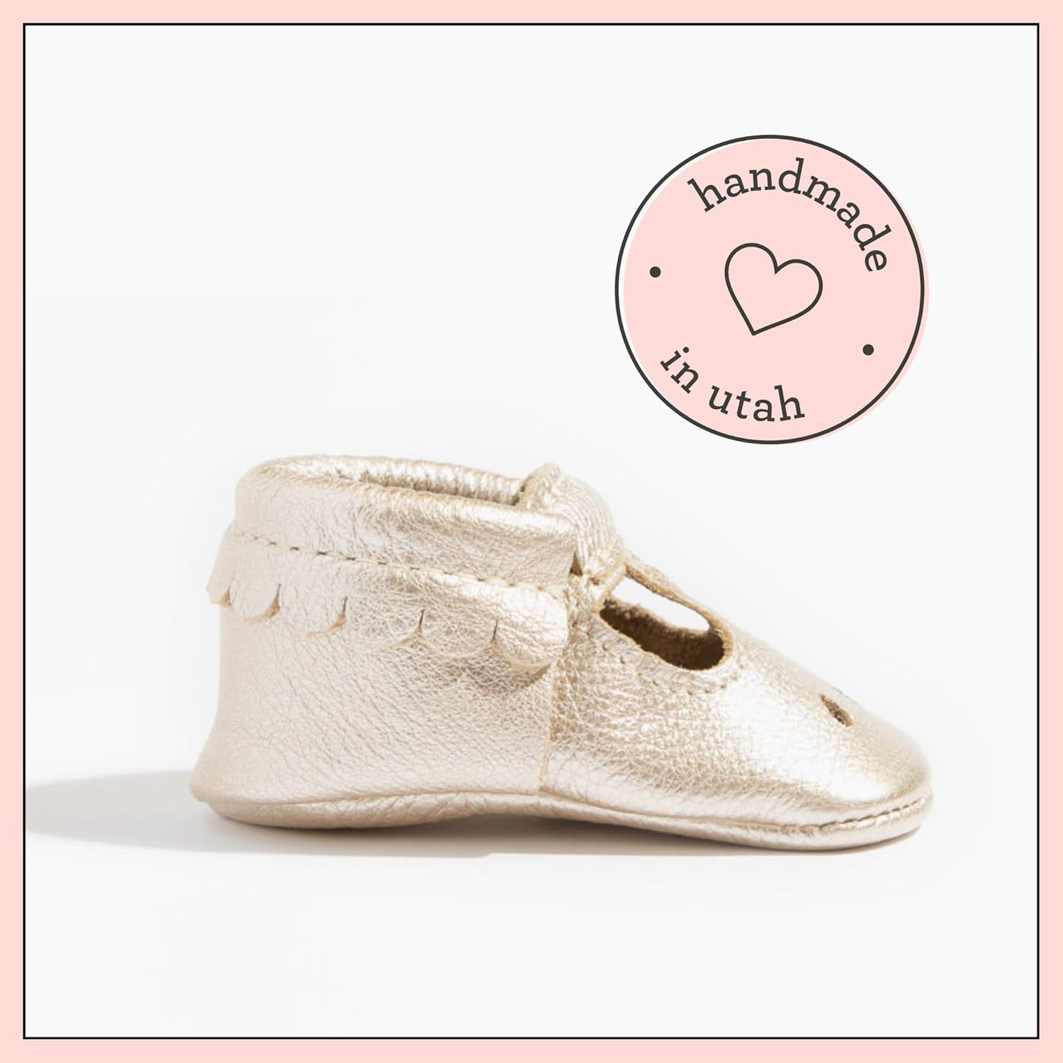 Freshly Picked Soft Sole Mary Jane Moccs, Platinum Size 1