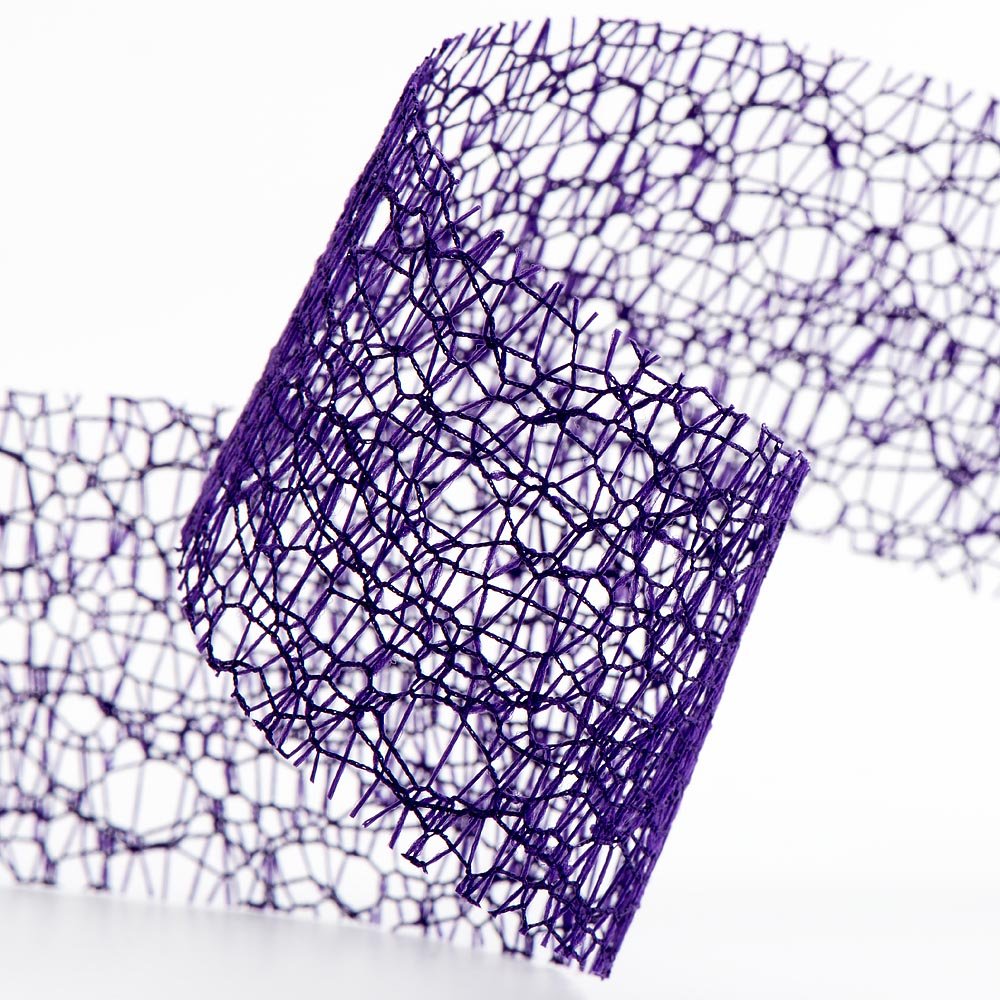 Deco Web Mesh Ribbon 38mm x 20 Metres - Purple