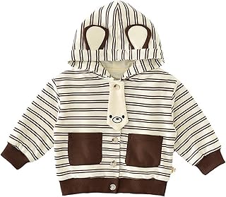 Niños Niños Ropa Niñas Bebé Oso Con Capucha Chaqueta De Punto Niños Estilo Occidental Rayas Otoño Vestido Niños Camisa Elegante