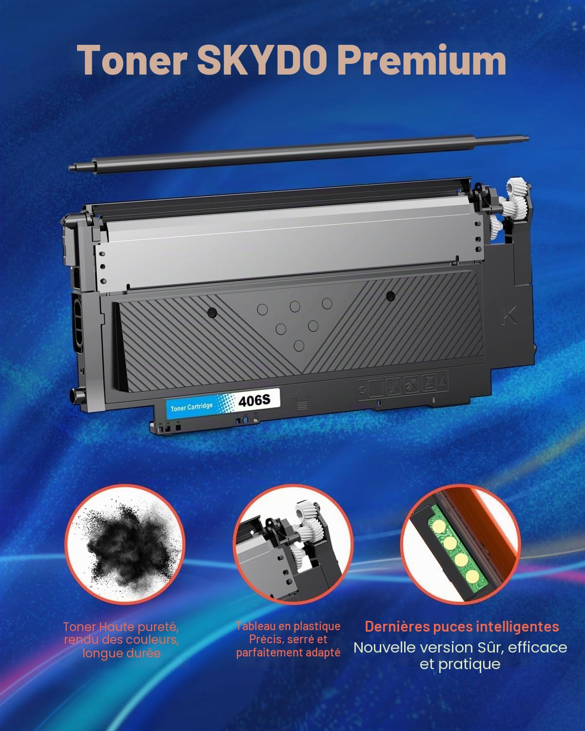 Toner P406C Compatible avec Samsung CLT-406S CLT-K406S CLT-P406C C460W