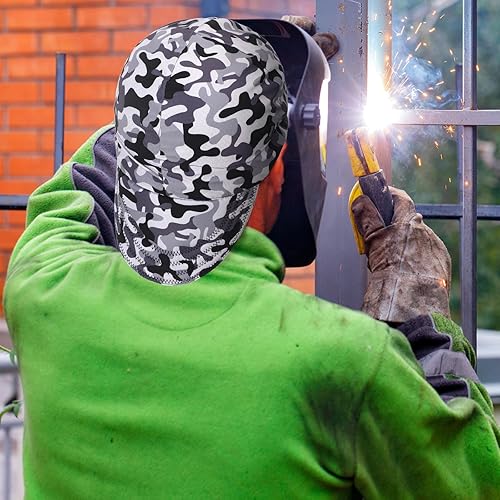 Miniatura 2 de Mepase 4 gorras de soldadura, gorros de soldadura a granel para hombres y mujeres, gorras de soldador, forros de casco de soldadura, herramienta de
