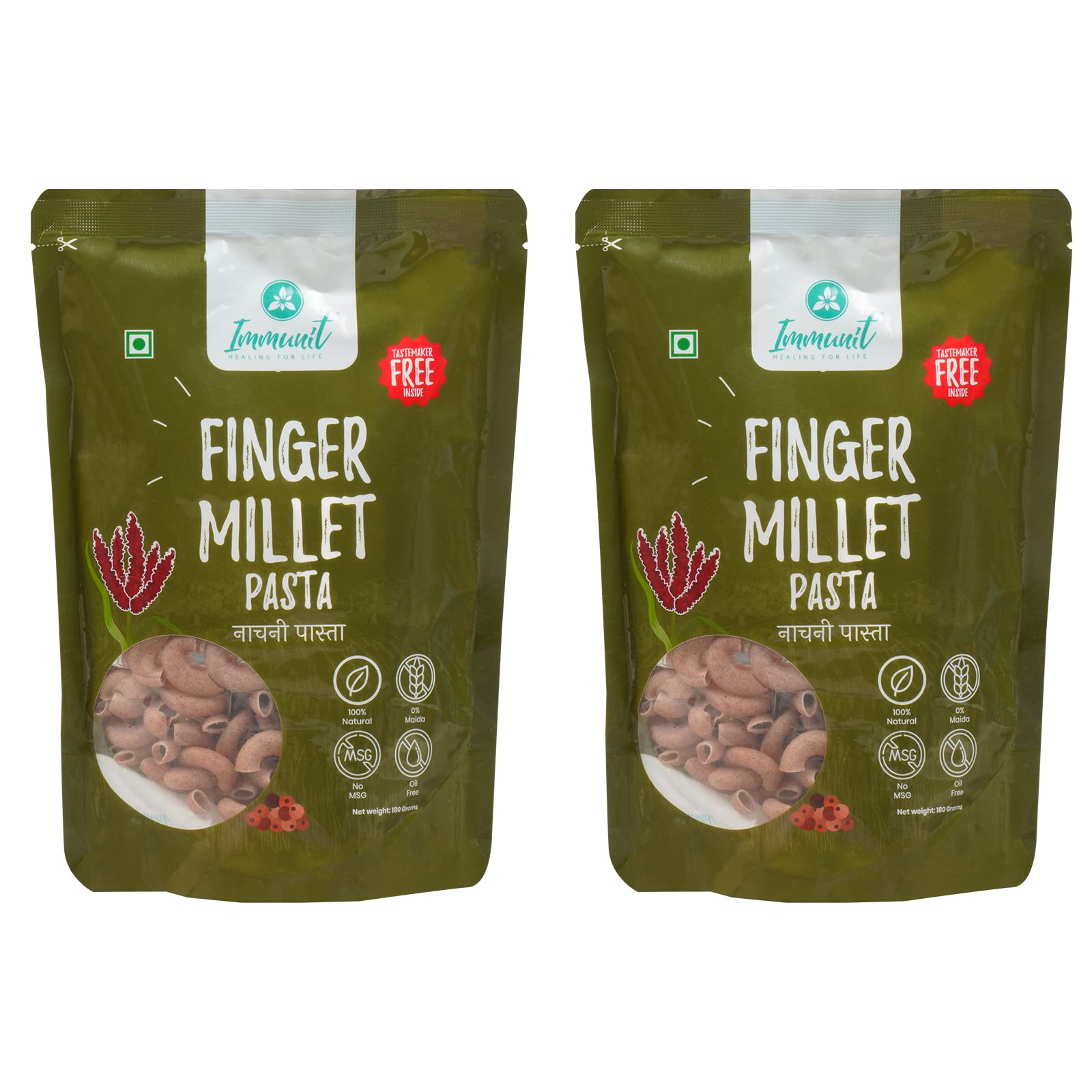 Immunit No Maida Ragi (Finger Millet) Pasta | Vegan, Not Fried, No MSG, No Preservatives | 180 Grams (B0B3TJ7V8X) Amazon Price History, Amazon Price Tracker