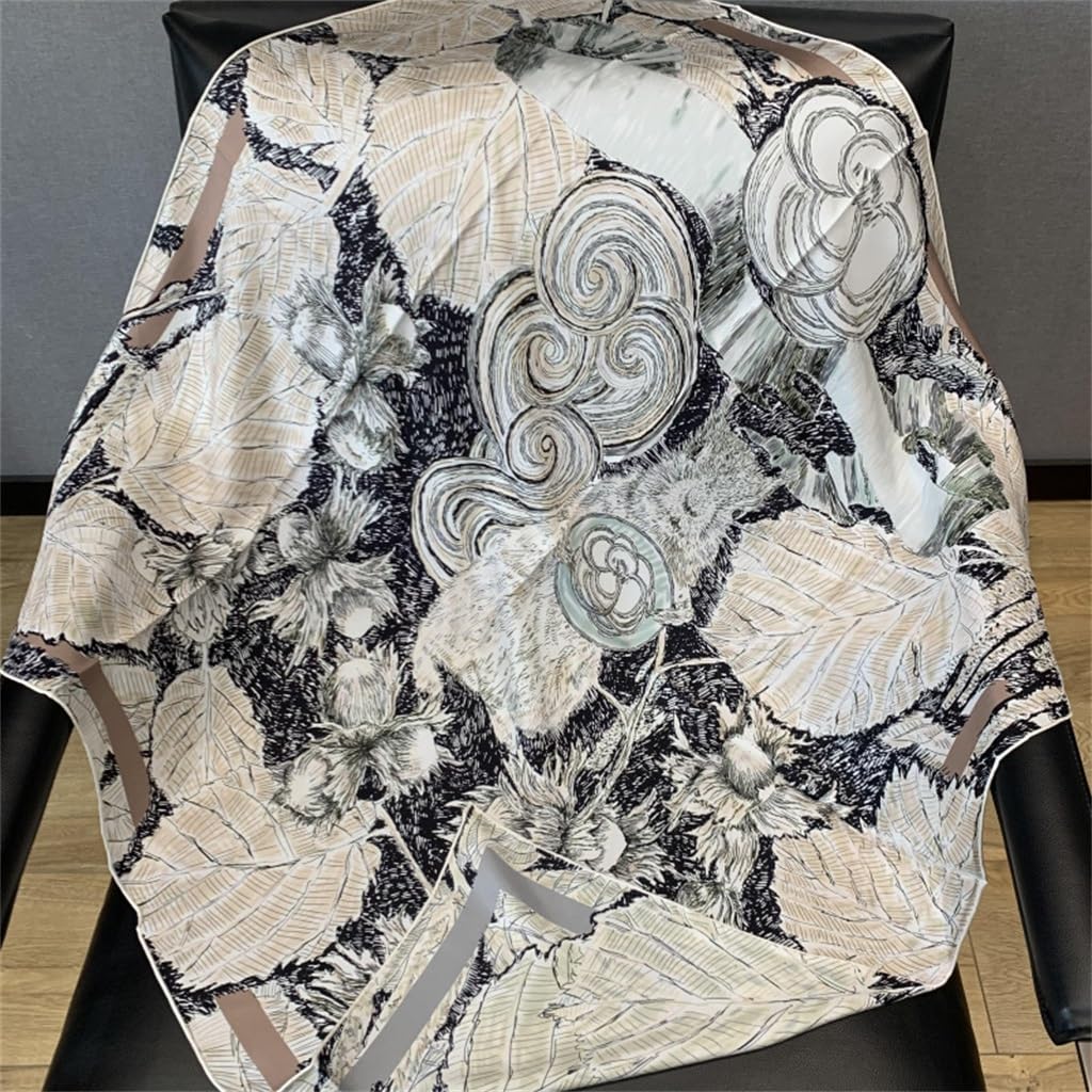 Foulards en Soie Petit Parfum Foulards carrés Foulards imprimés Recto-Verso Accessoire de Mode