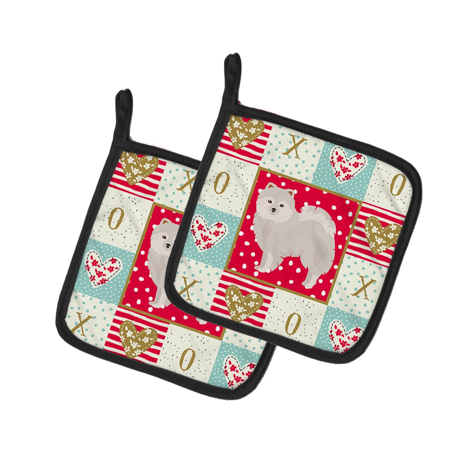 Caroline's Treasures CK5850PTHD Japanese Spitz Love Paar Topflappen, 7,5HX7,5W, Mehrfarbig